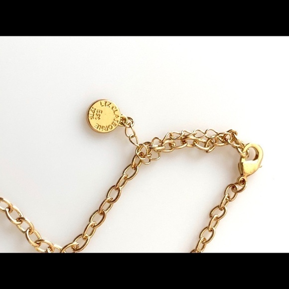Liz Claiborne Signed Necklace Gold Tone - Picture 3 of 8